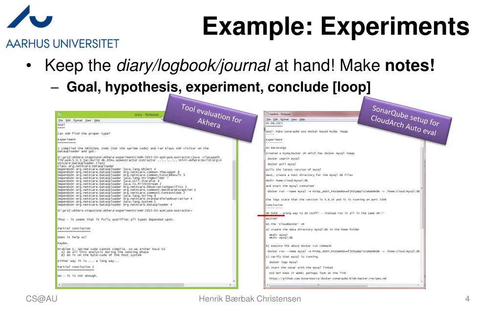 example experiments