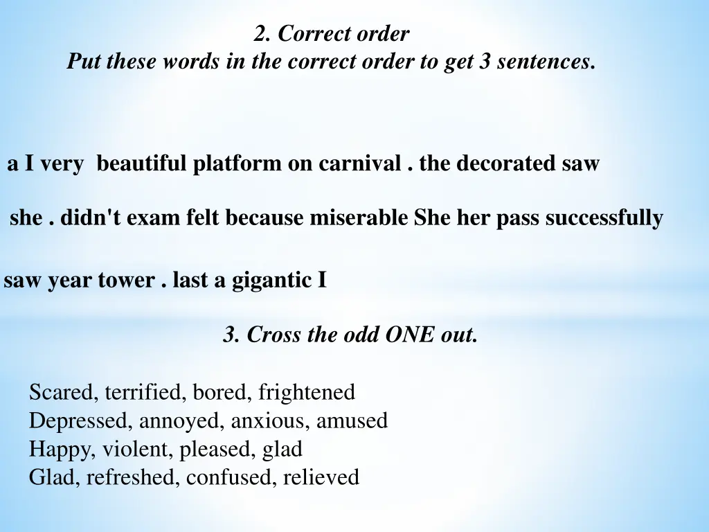 2 correct order