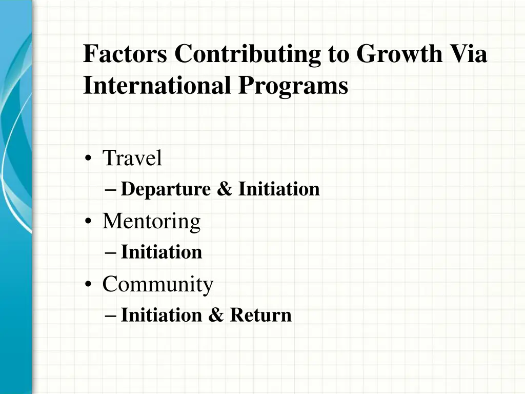 factors contributing to growth via international