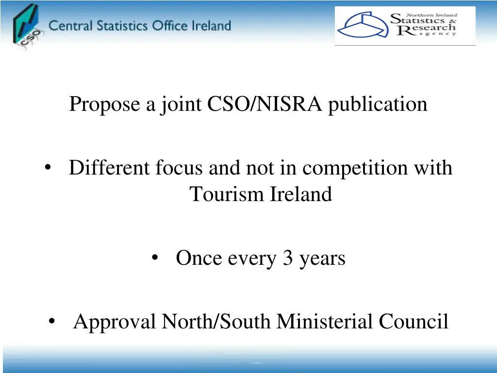 propose a joint cso nisra publication