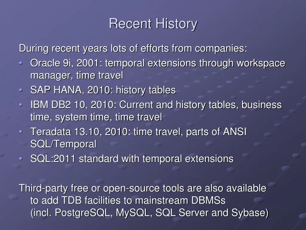 recent history 1