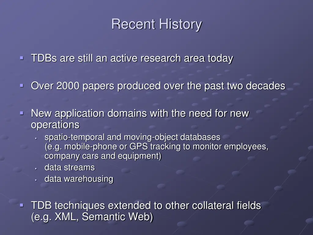 recent history
