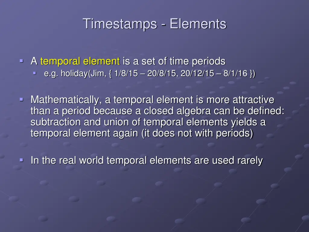 timestamps elements