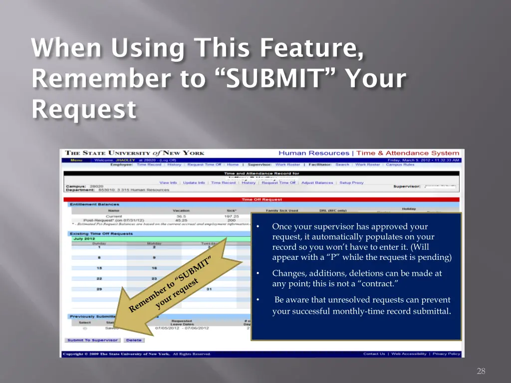when using this feature remember to submit your