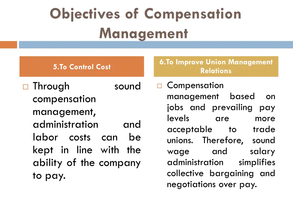 objectives of compensation management 2