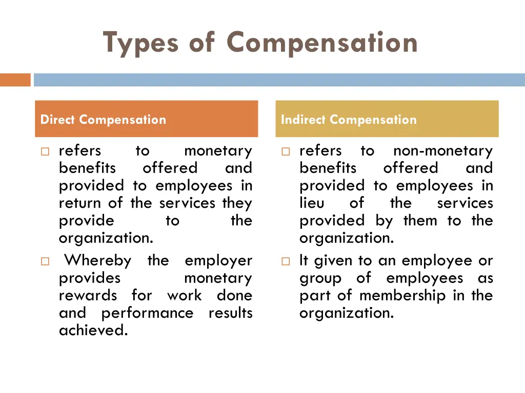 types of compensation