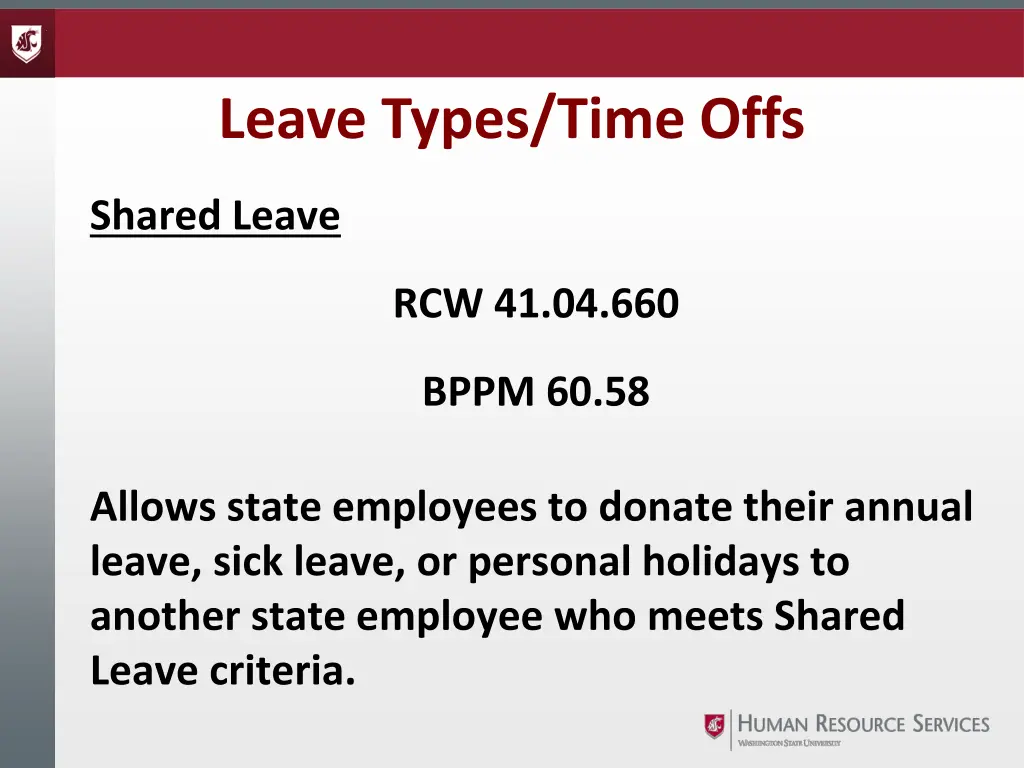 leave types time offs