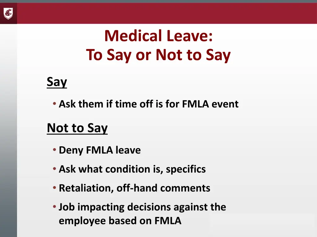 medical leave to say or not to say