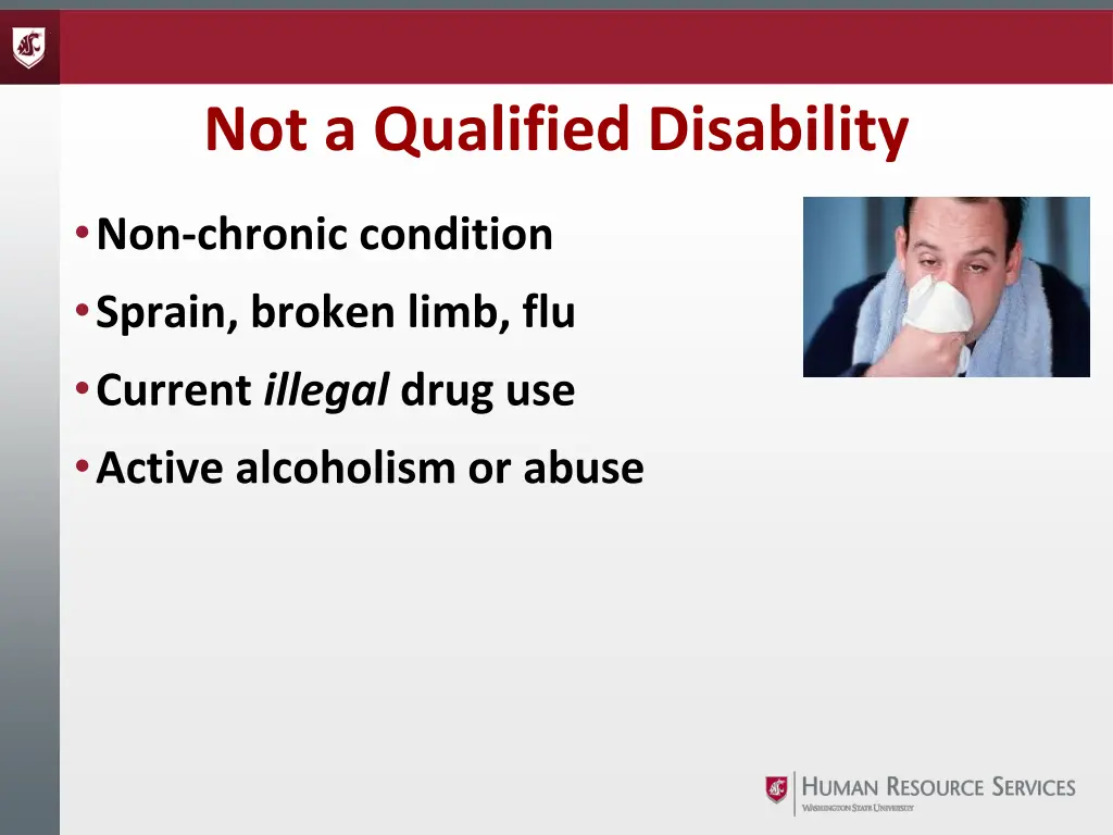 not a qualified disability