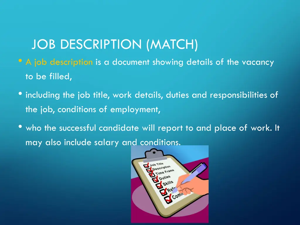 job description match a job description