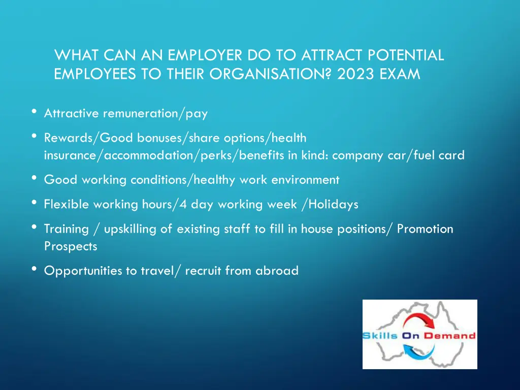 what can an employer do to attract potential