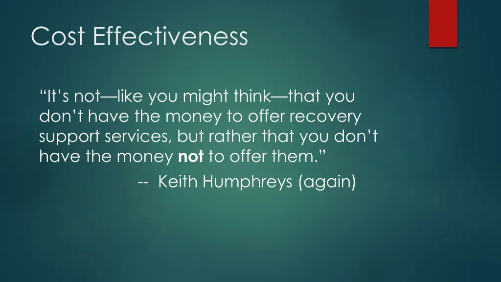 cost effectiveness