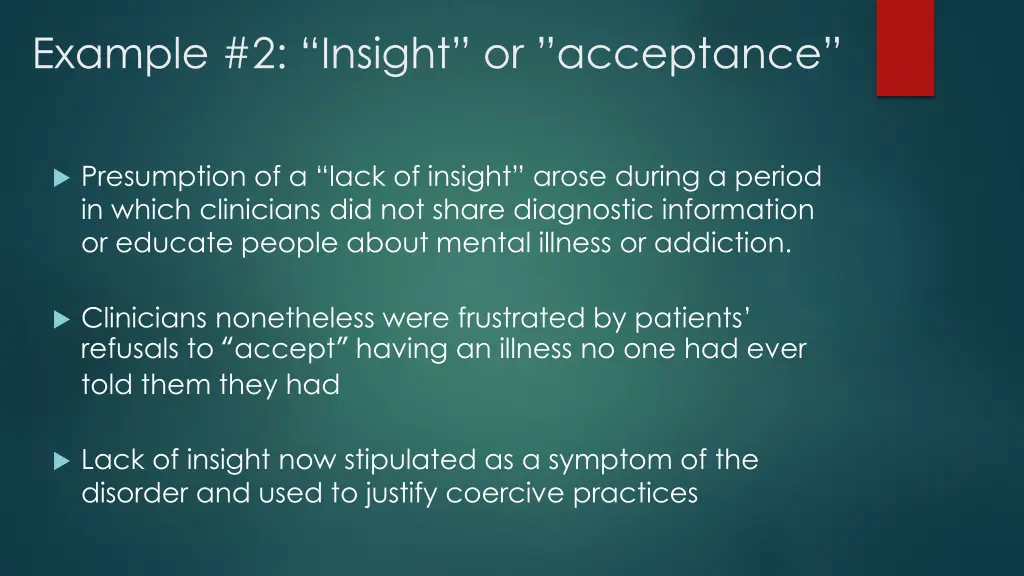 example 2 insight or acceptance