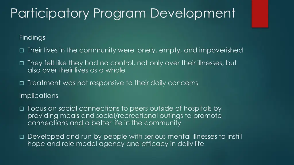 participatory program development