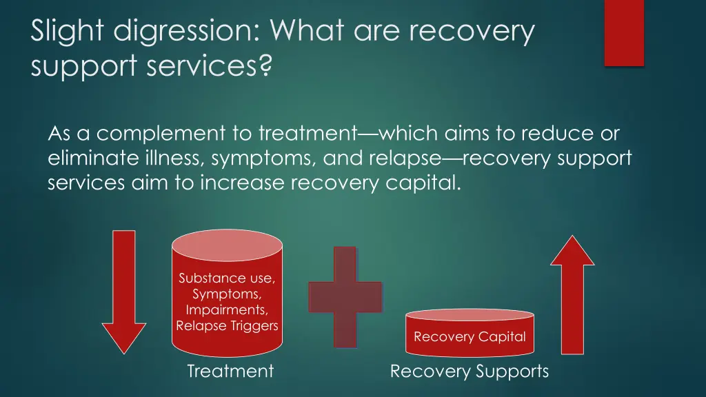 slight digression what are recovery support