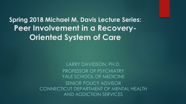 spring 2018 michael m davis lecture series peer
