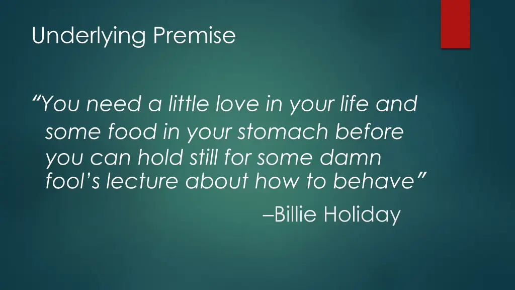 underlying premise