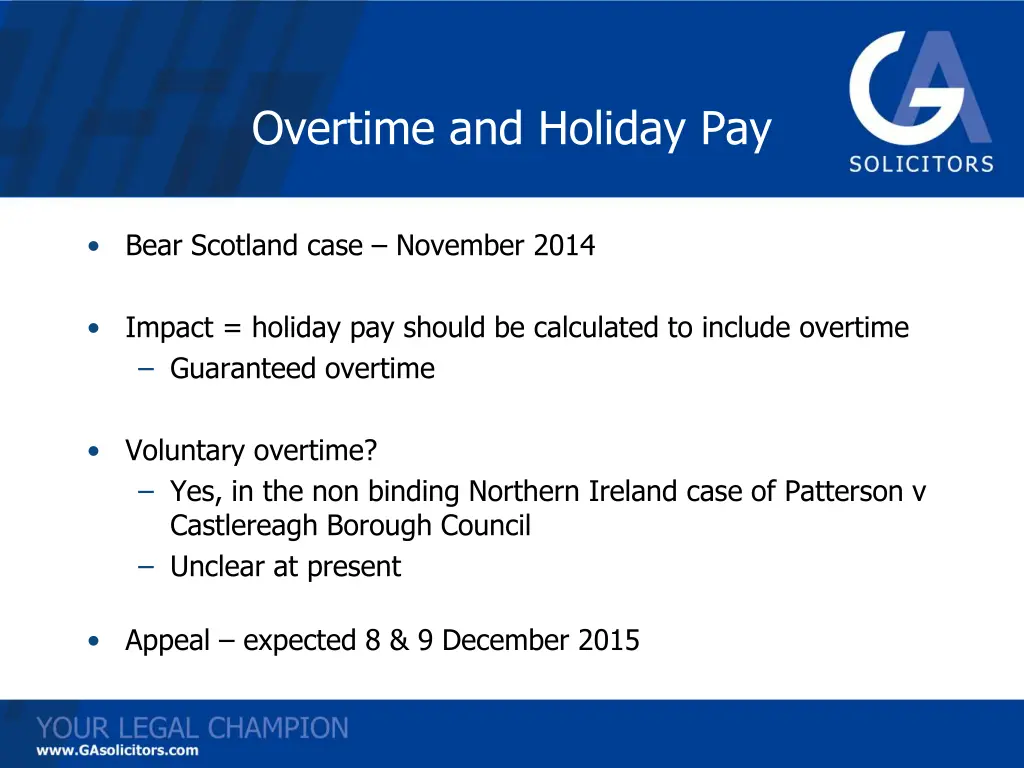 overtime and holiday pay