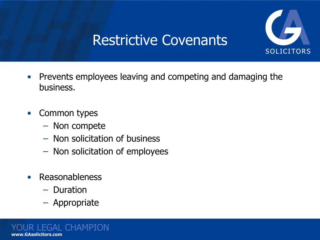 restrictive covenants