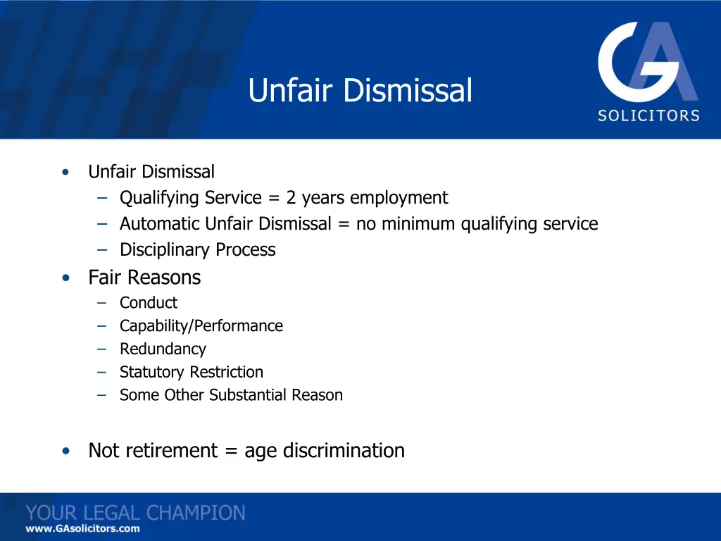 unfair dismissal