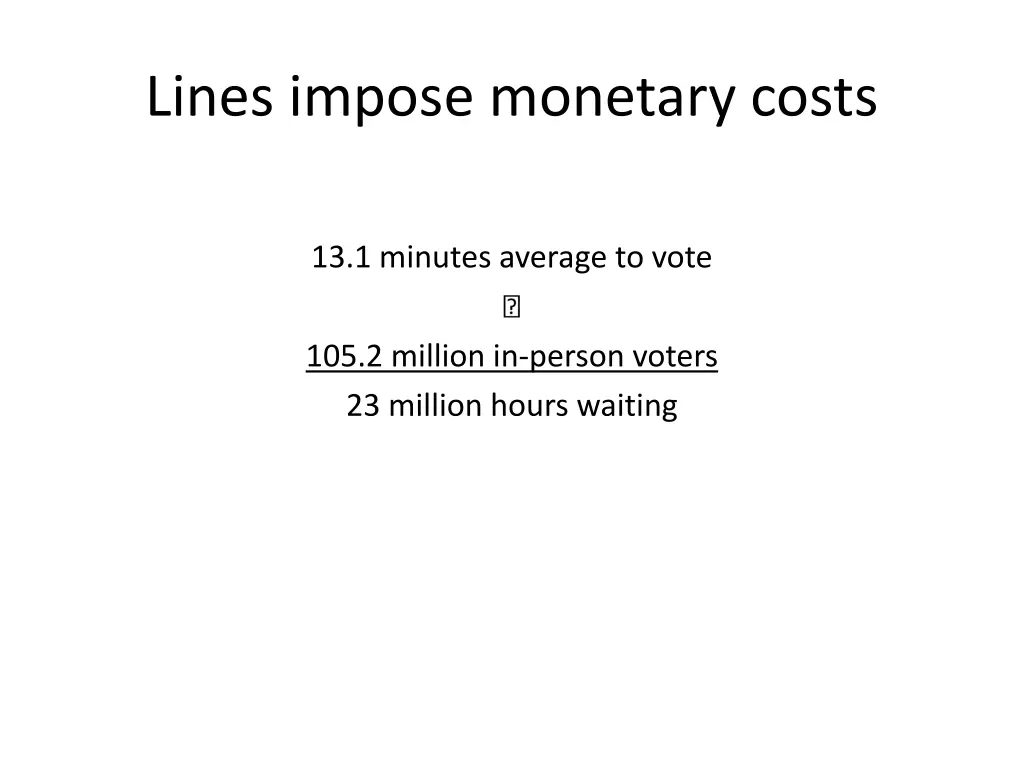 lines impose monetary costs 1