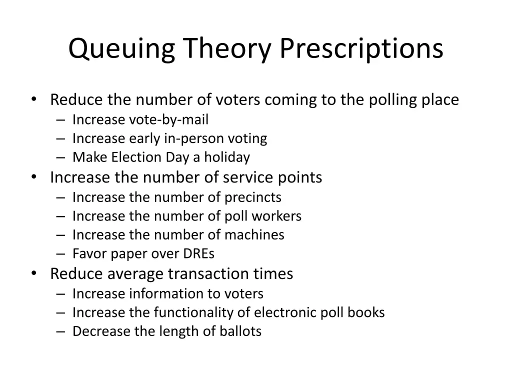 queuing theory prescriptions 1