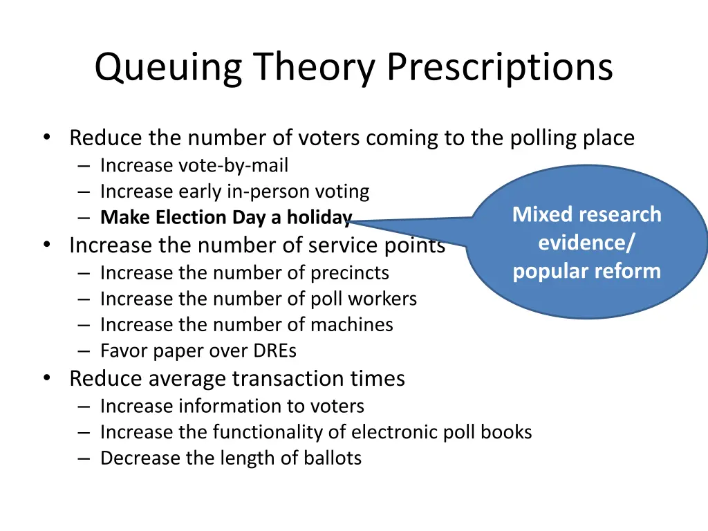 queuing theory prescriptions 3