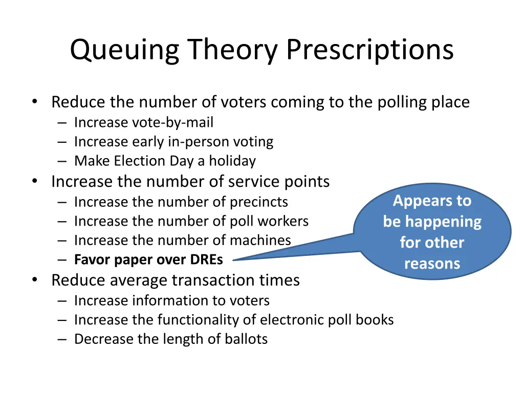 queuing theory prescriptions 6