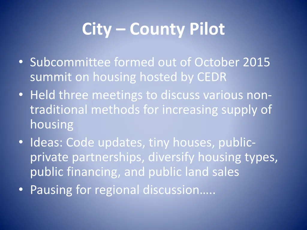 city county pilot