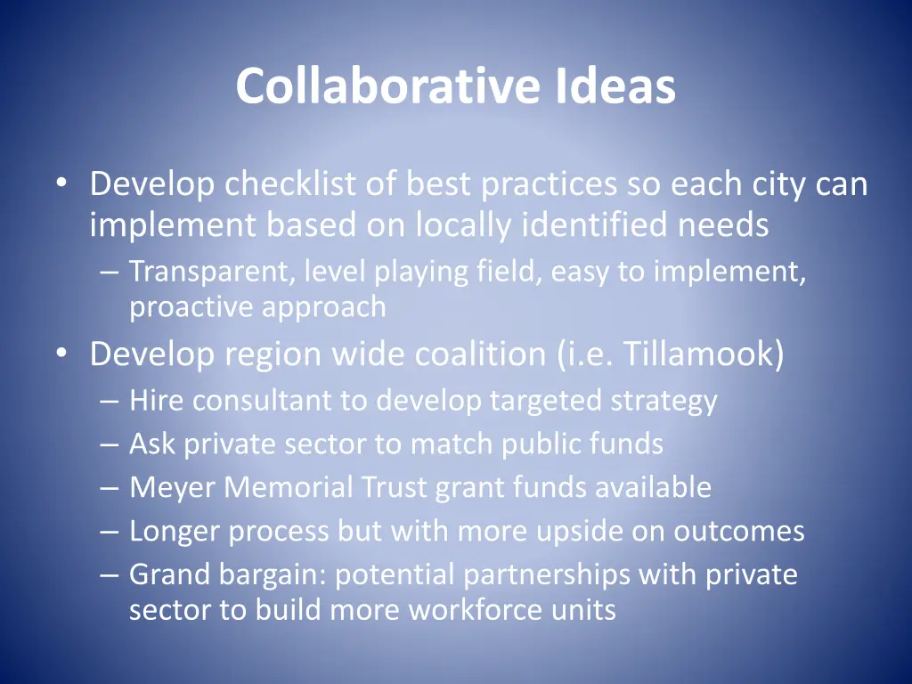 collaborative ideas