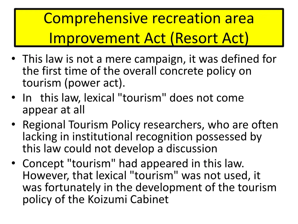 comprehensive recreation area improvement