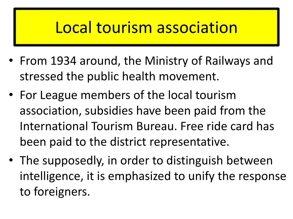 local tourism association