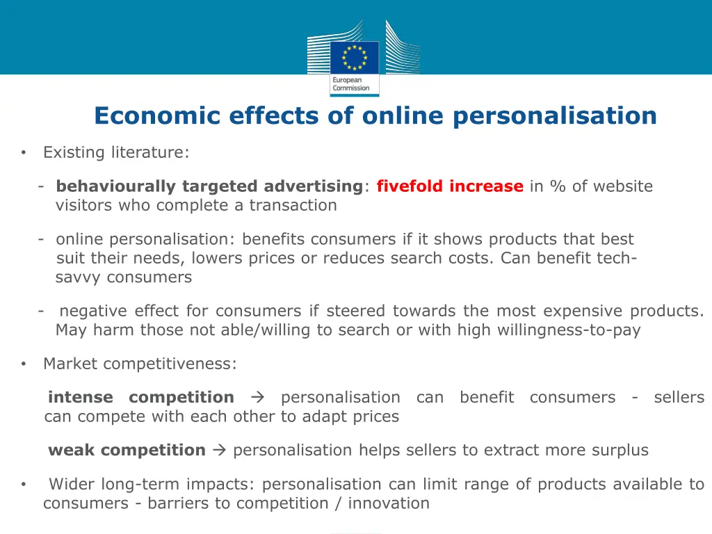 economic effects of online personalisation