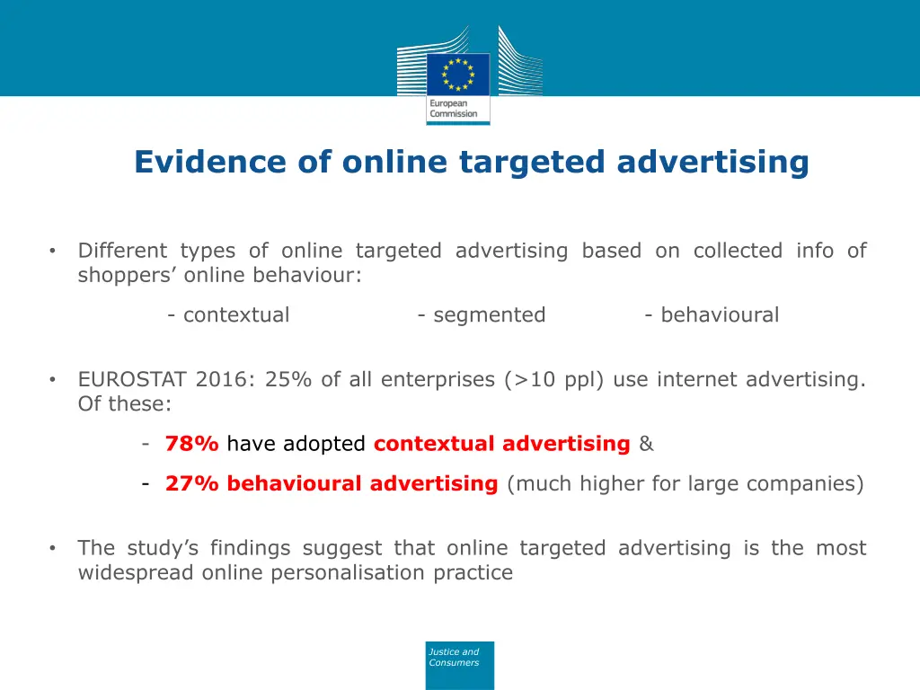 evidence of online targeted advertising