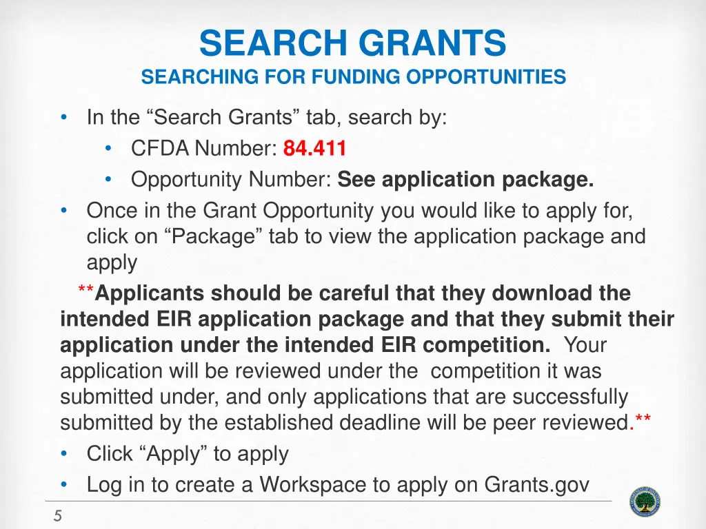 search grants searching for funding opportunities