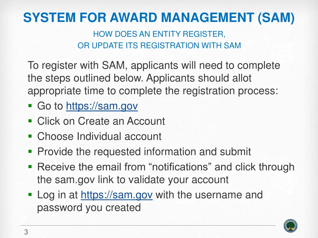 system for award management sam