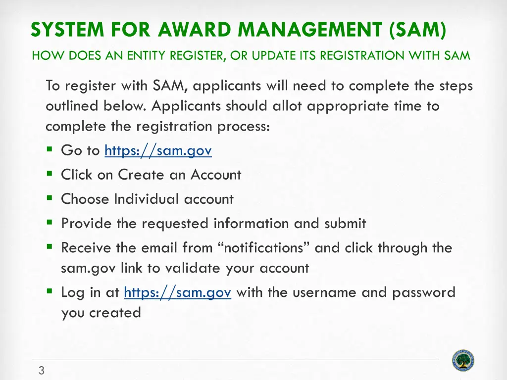 system for award management sam how does