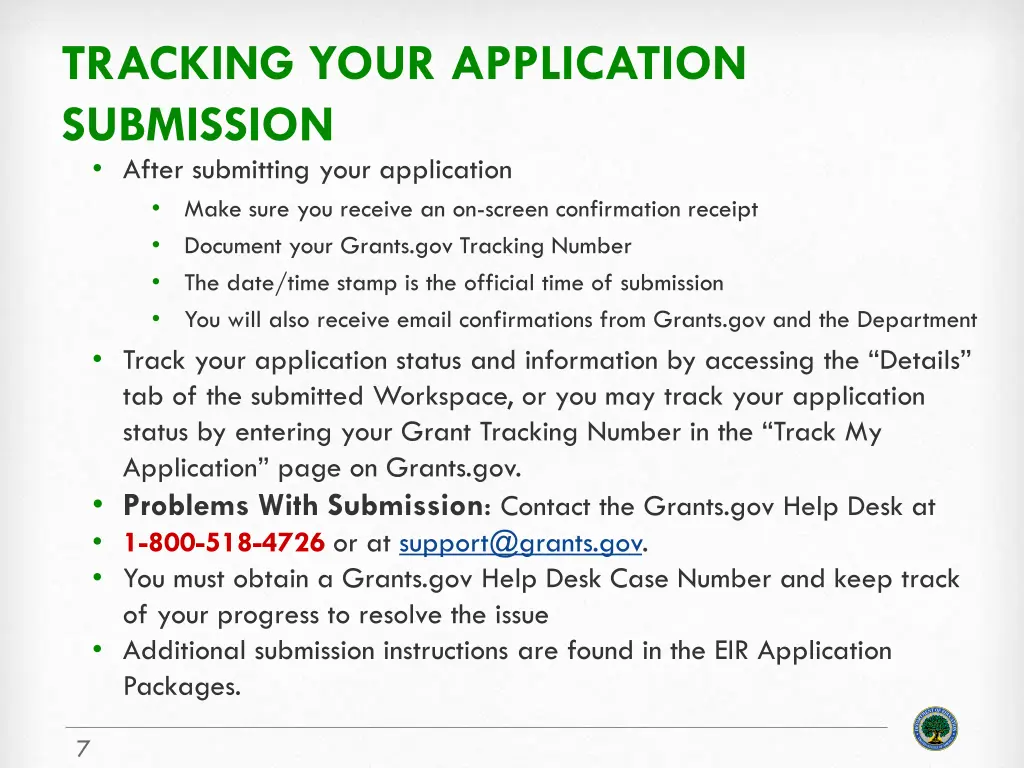 tracking your application submission after