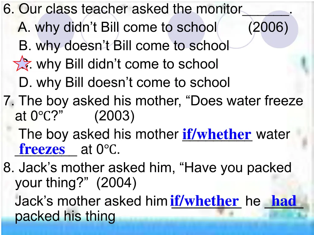6 our class teacher asked the monitor a why didn