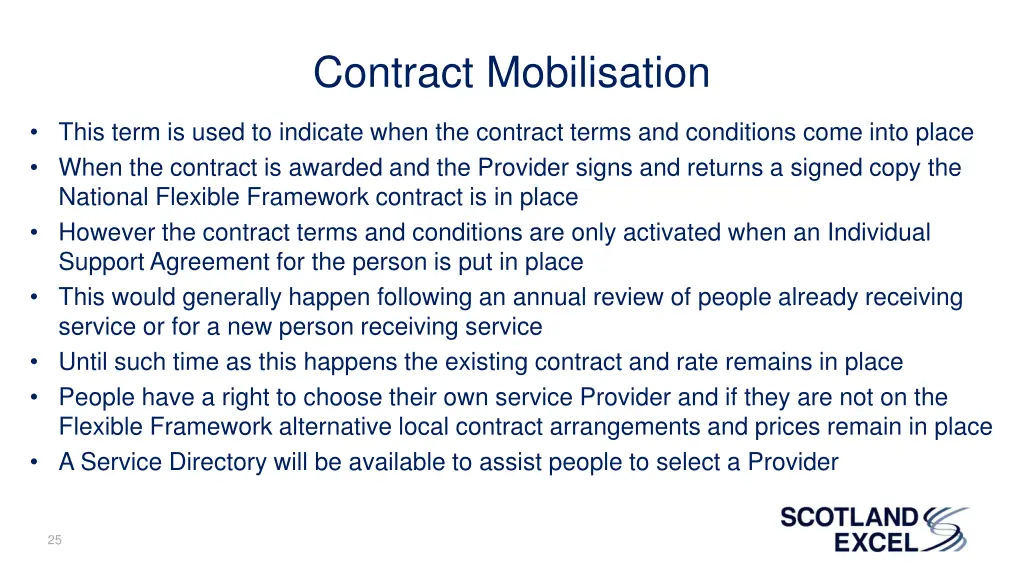 contract mobilisation