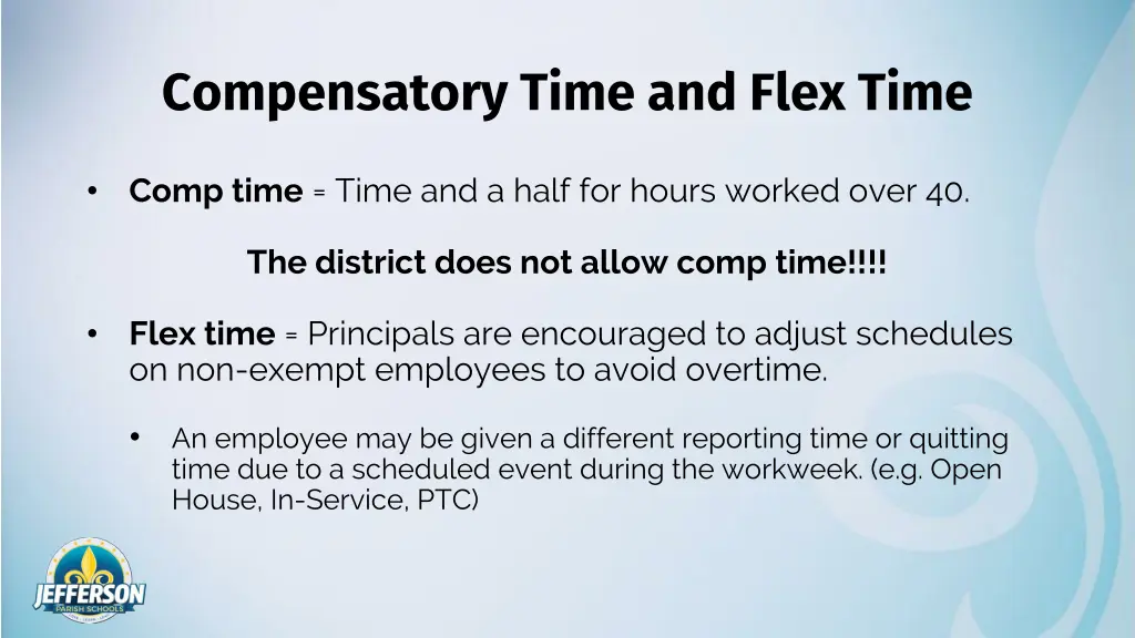 compensatory time and flex time