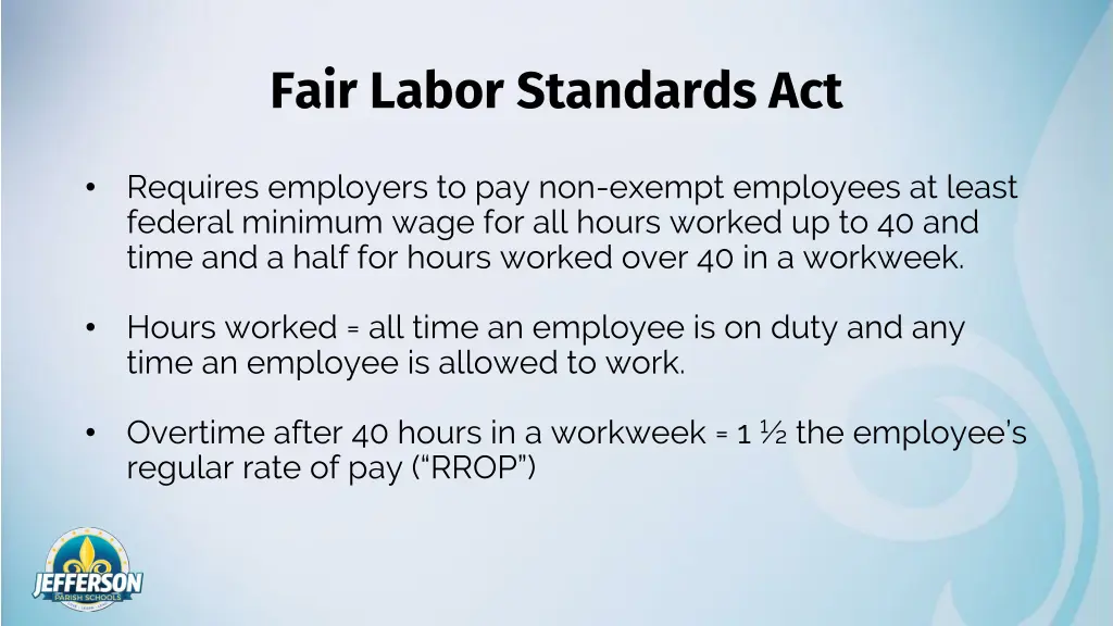 fair labor standards act