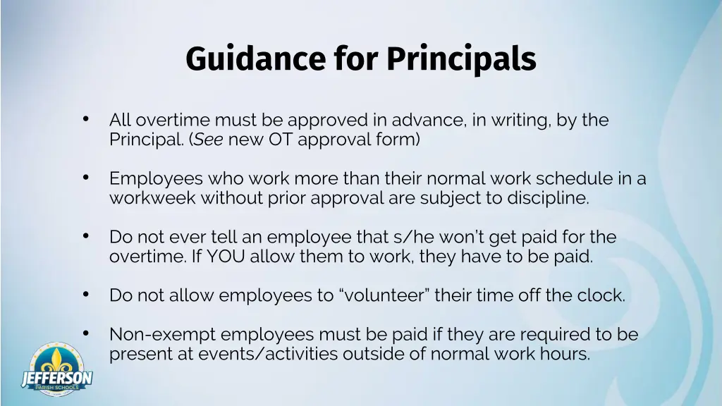 guidance for principals