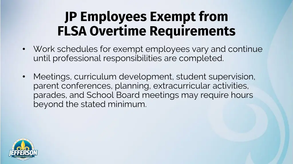 jp employees exempt from flsa overtime 1