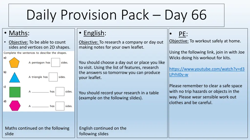 daily provision pack day 66