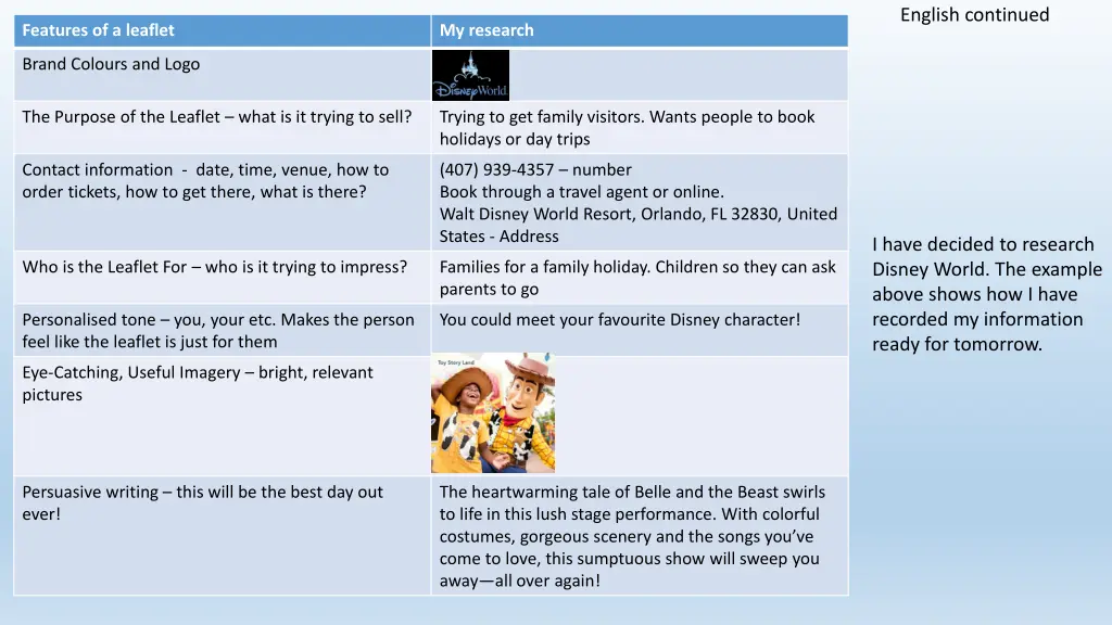 english continued