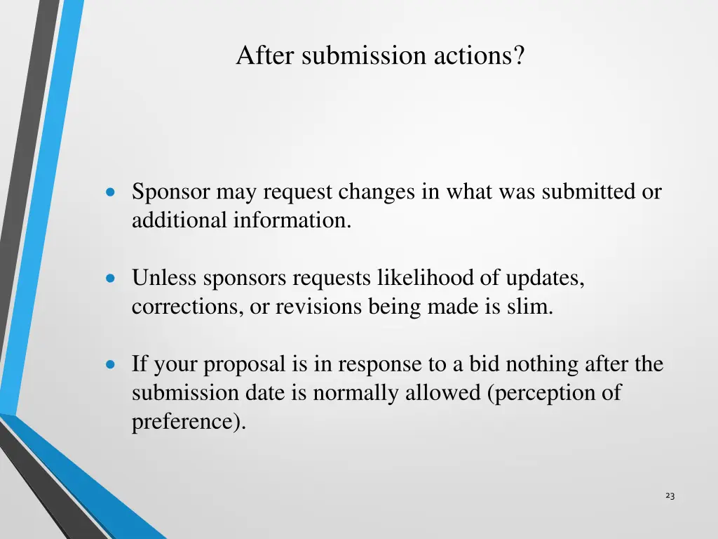 after submission actions