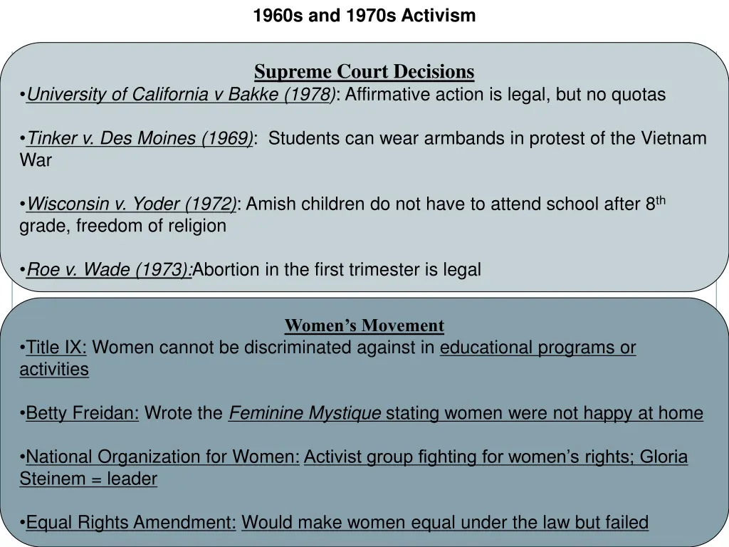 1960s and 1970s activism