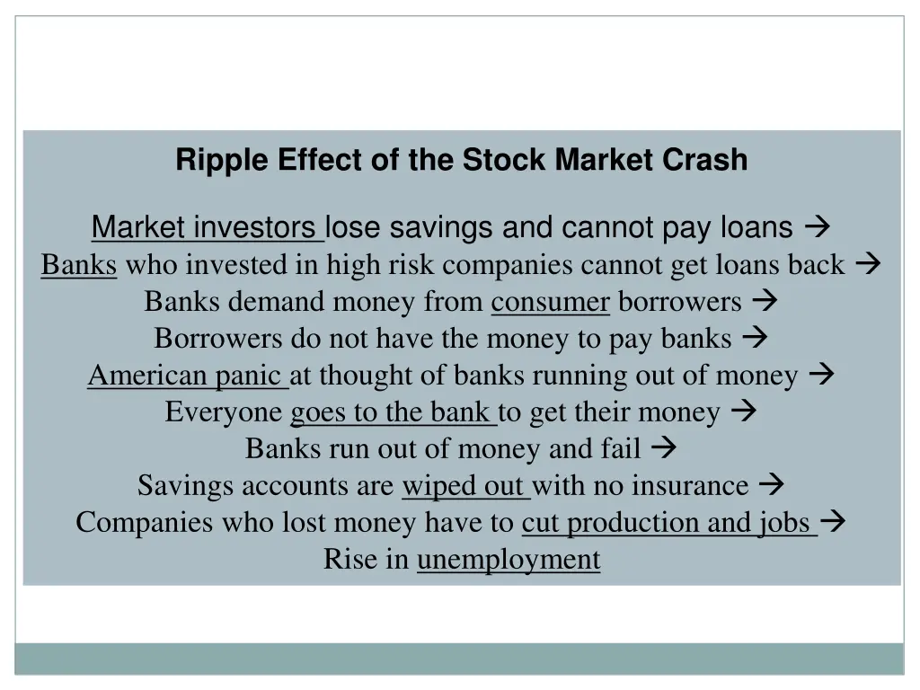ripple effect of the stock market crash