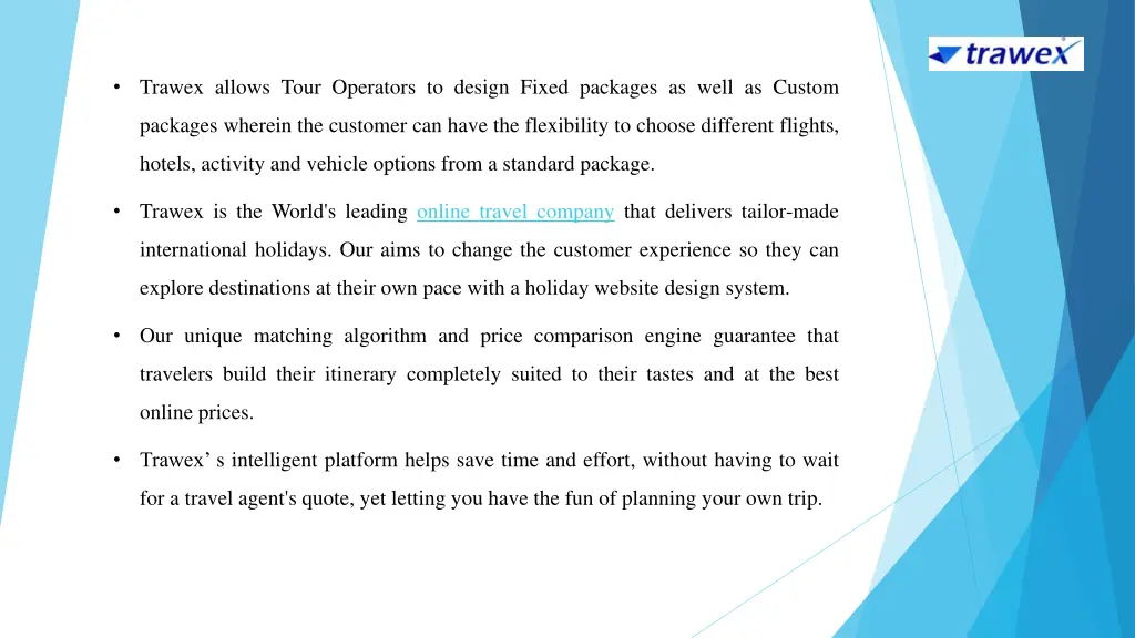 trawex allows tour operators to design fixed